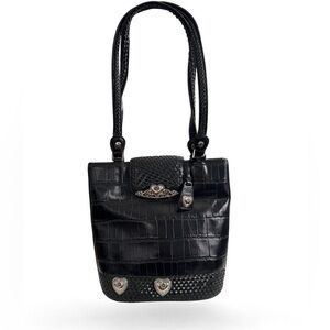 Vintage Marc Chantal MC black leather shoulder bag